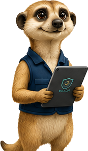 Scout holding tablet